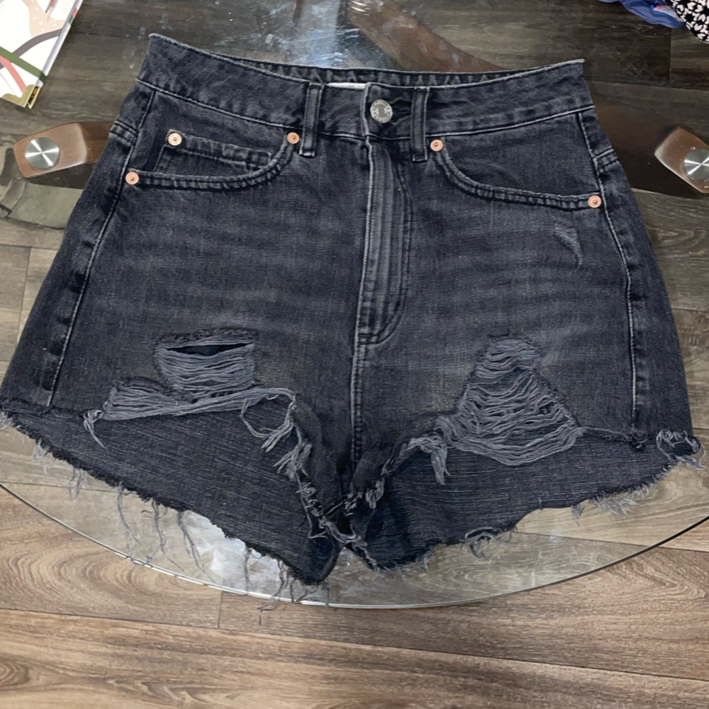 Garage Black Distressed Jean Shorts